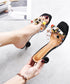 Cone Heel Colorful Jewel Sandals